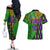 Peace Love Mardi Gras Couples Matching Off The Shoulder Long Sleeve Dress and Hawaiian Shirt Carnival Masks With Feathers LT9 - Wonder Print Shop