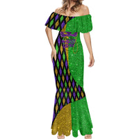 Peace Love Mardi Gras Mermaid Dress Carnival Masks With Feathers - Wonder Print Shop