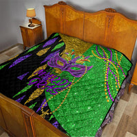 Peace Love Mardi Gras Quilt Carnival Masks With Feathers - Wonder Print Shop