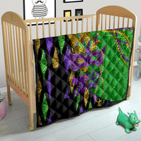 Peace Love Mardi Gras Quilt Carnival Masks With Feathers - Wonder Print Shop