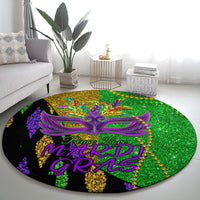 Peace Love Mardi Gras Round Carpet Carnival Masks With Feathers