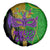 Peace Love Mardi Gras Spare Tire Cover Carnival Masks With Feathers - Wonder Print Shop
