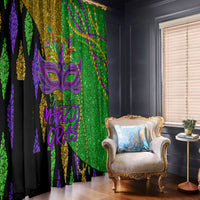 Peace Love Mardi Gras Window Curtain Carnival Masks With Feathers - Wonder Print Shop