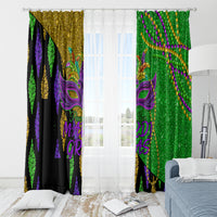 Peace Love Mardi Gras Window Curtain Carnival Masks With Feathers - Wonder Print Shop