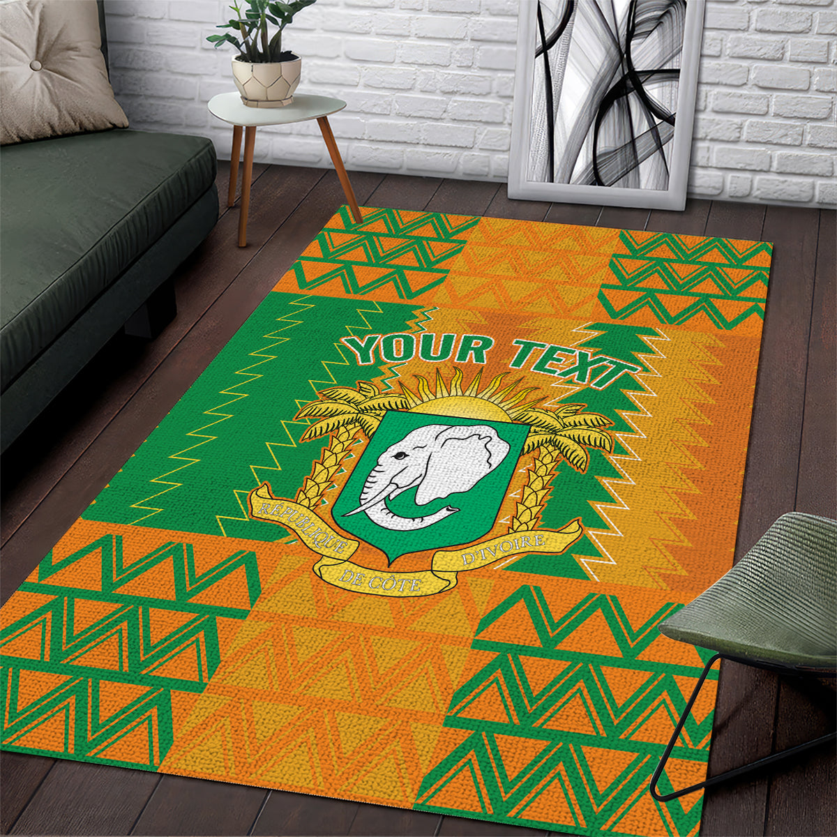 Custom Ivory Coast Football Area Rug Les Elephants 2024 Sporty Style LT9 - Wonder Print Shop