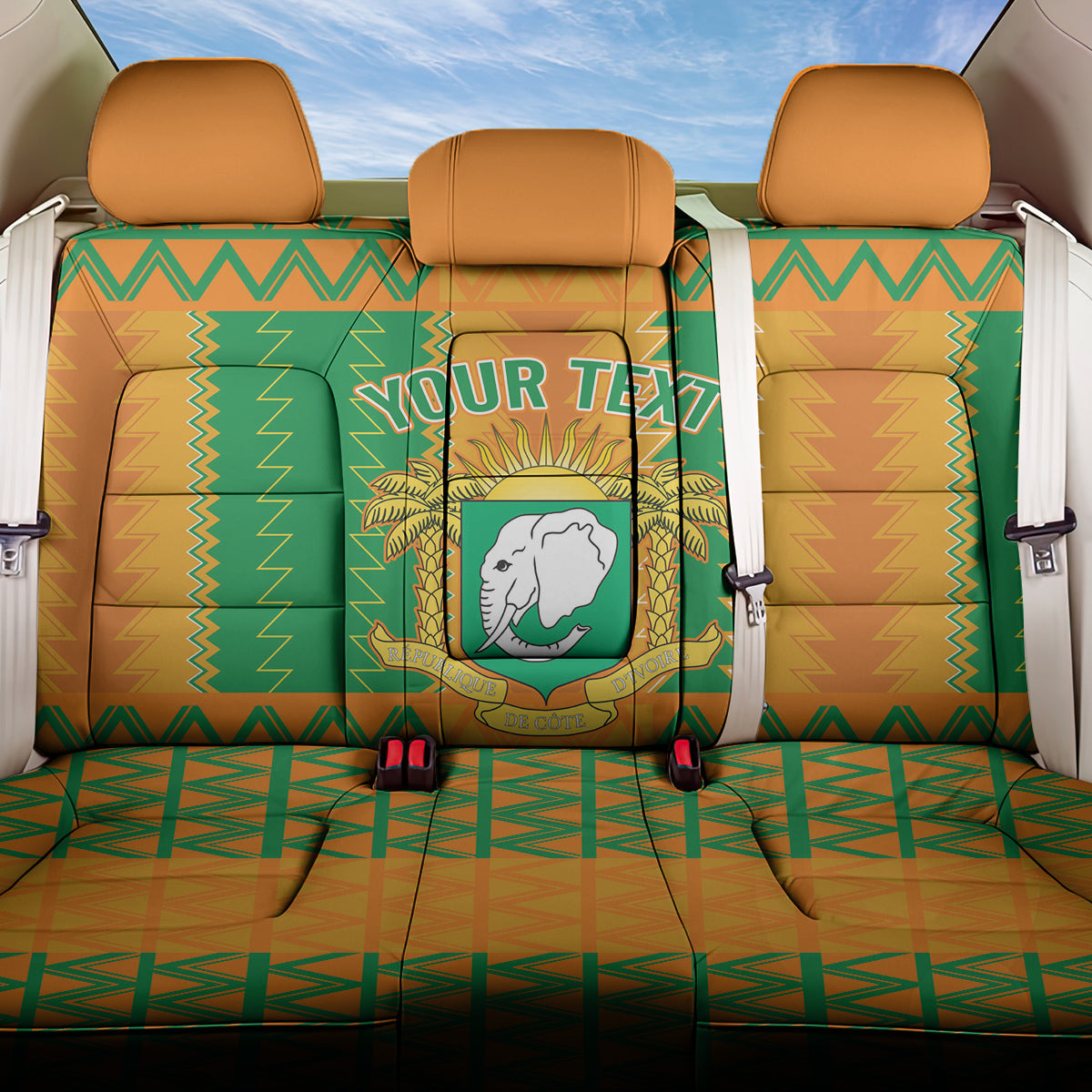 Custom Ivory Coast Football Back Car Seat Cover Les Elephants 2024 Sporty Style
