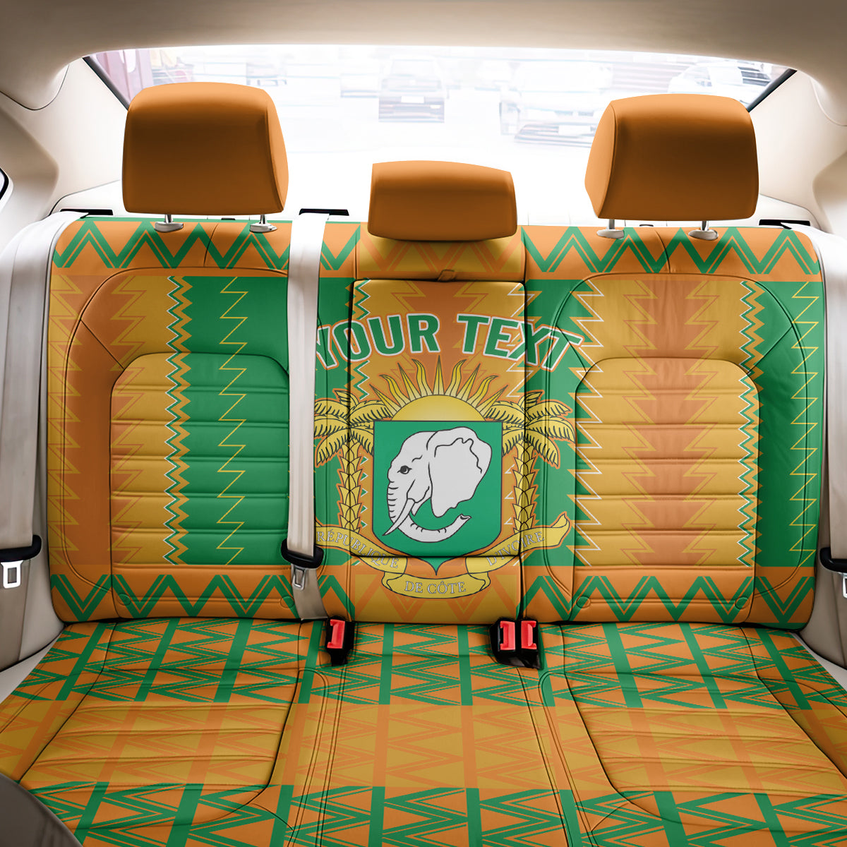Custom Ivory Coast Football Back Car Seat Cover Les Elephants 2024 Sporty Style LT9 - Wonder Print Shop