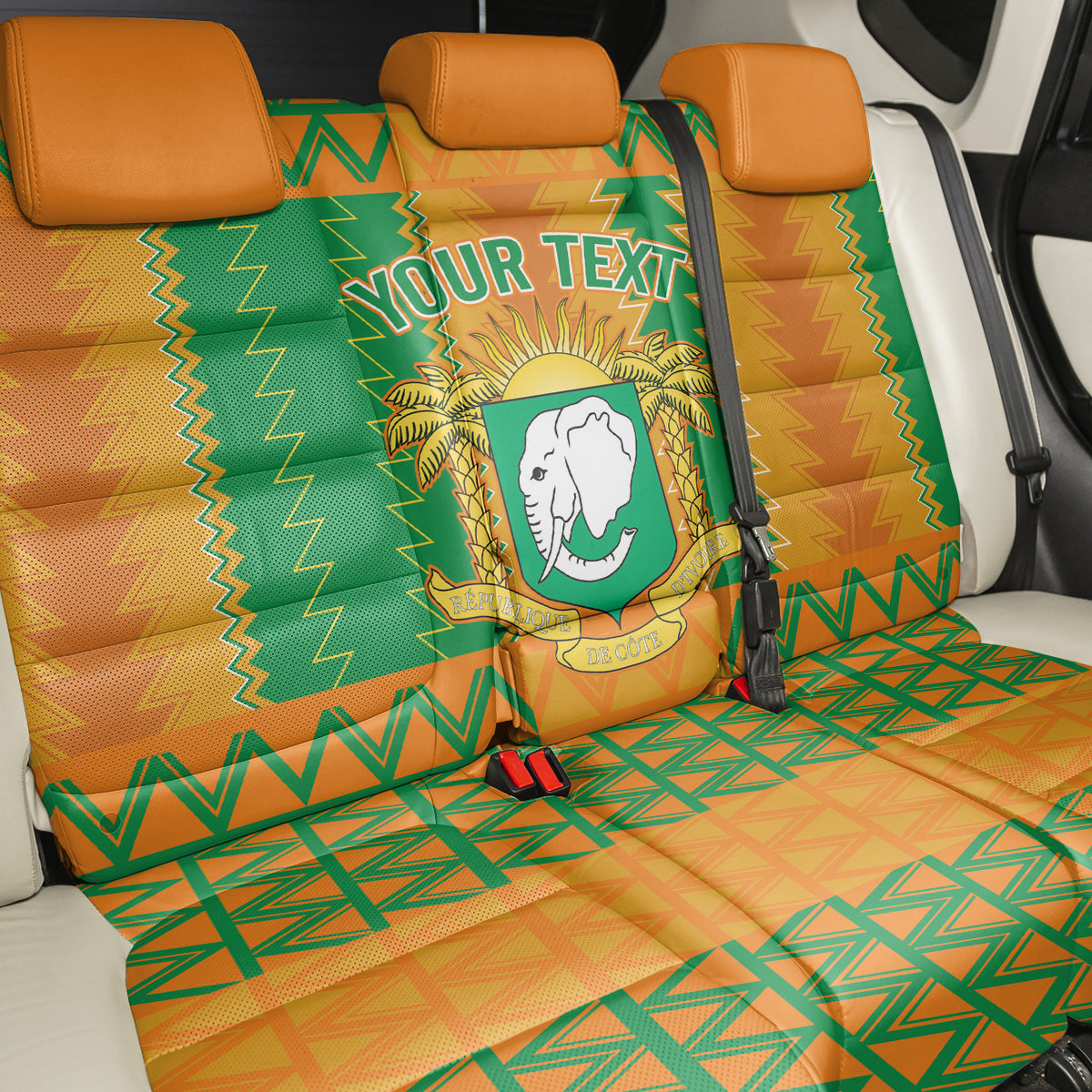 Custom Ivory Coast Football Back Car Seat Cover Les Elephants 2024 Sporty Style LT9 - Wonder Print Shop