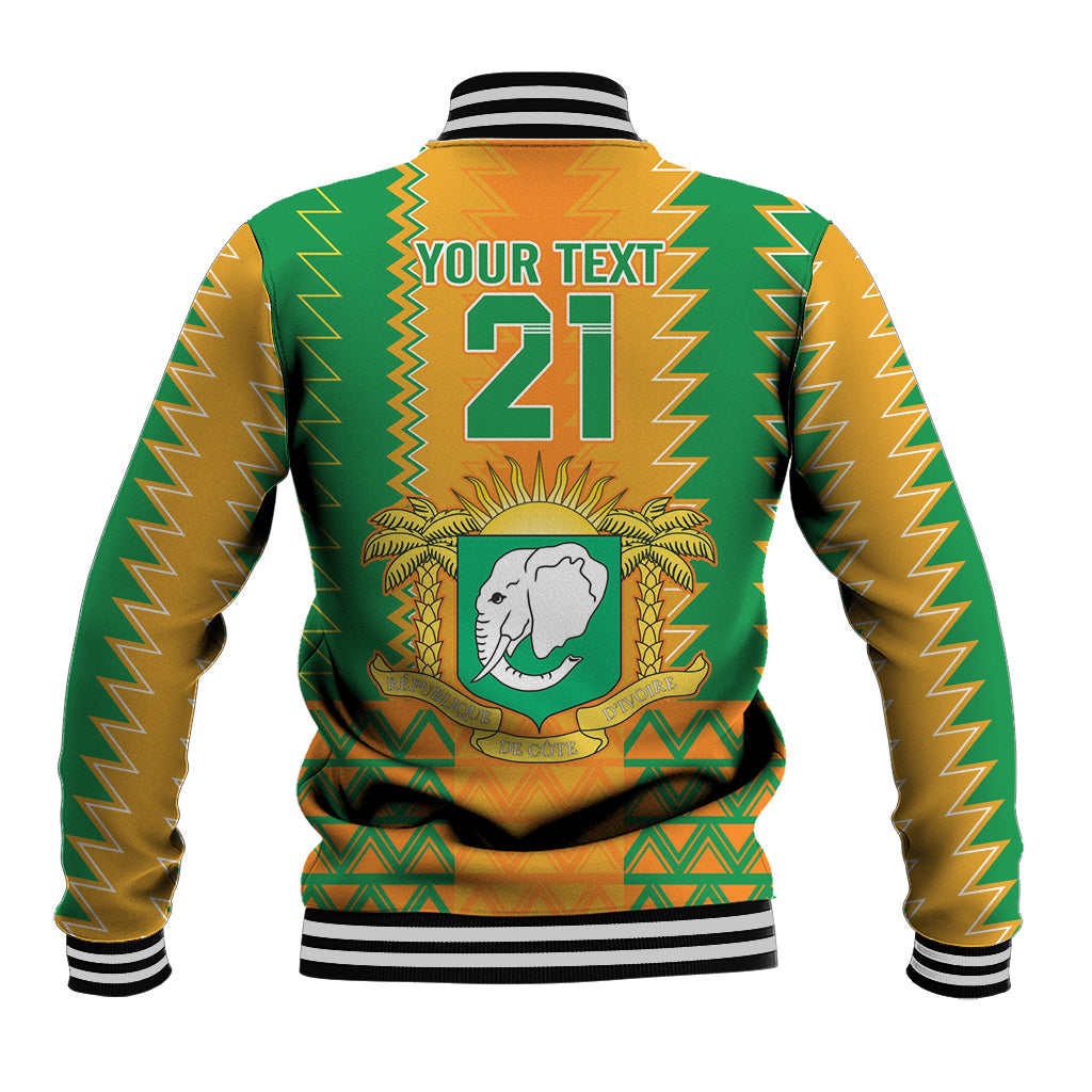 Custom Ivory Coast Football Baseball Jacket Les Elephants 2024 Sporty Style LT9 - Wonder Print Shop