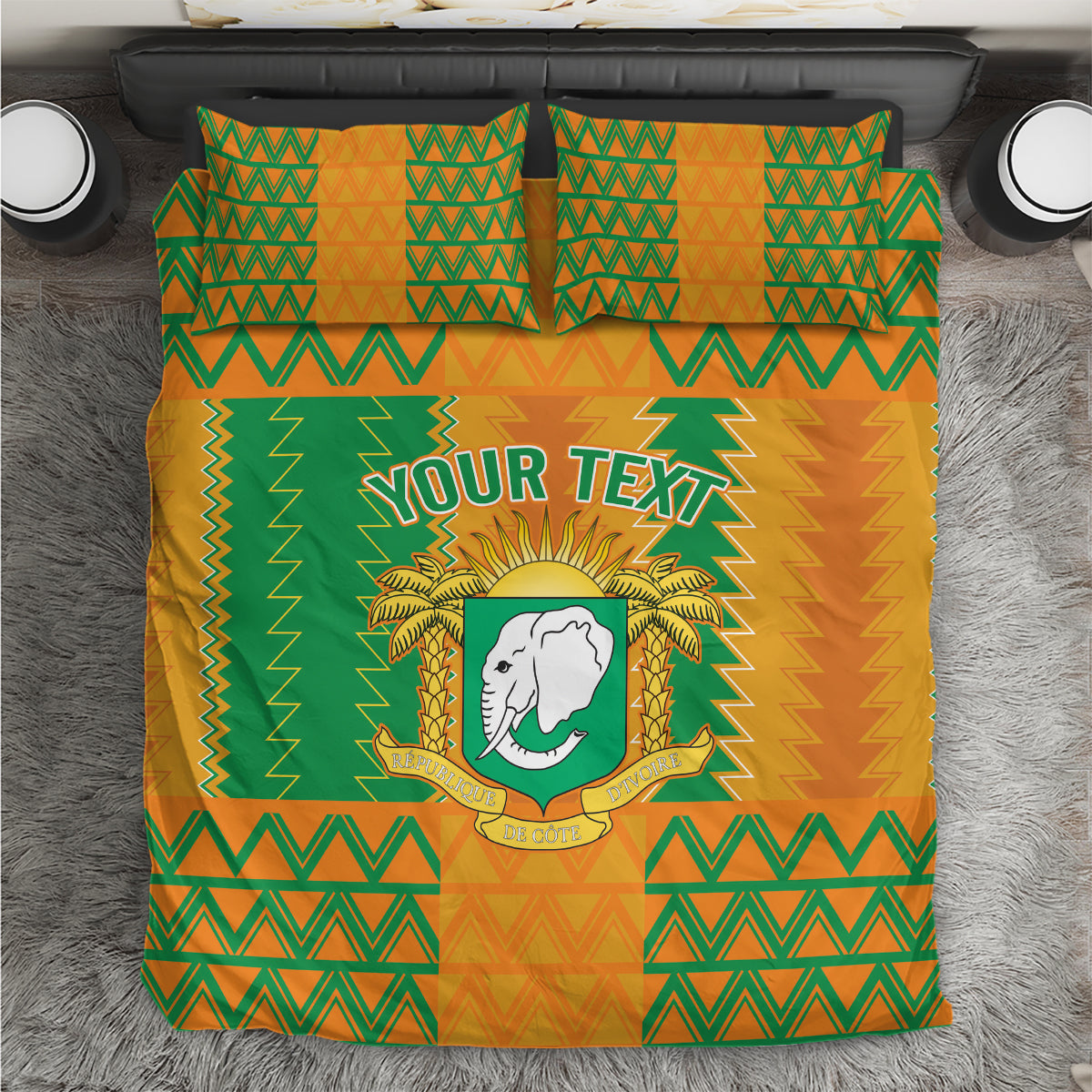 Custom Ivory Coast Football Bedding Set Les Elephants 2024 Sporty Style LT9 - Wonder Print Shop