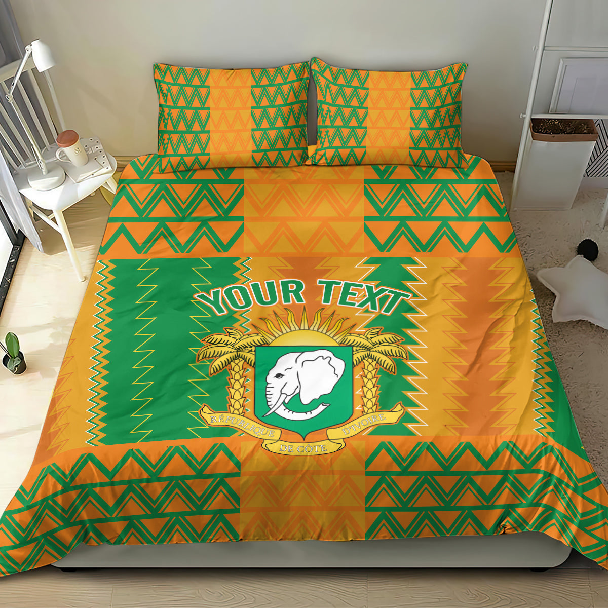 Custom Ivory Coast Football Bedding Set Les Elephants 2024 Sporty Style LT9 - Wonder Print Shop