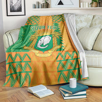 Custom Ivory Coast Football Blanket Les Elephants 2024 Sporty Style