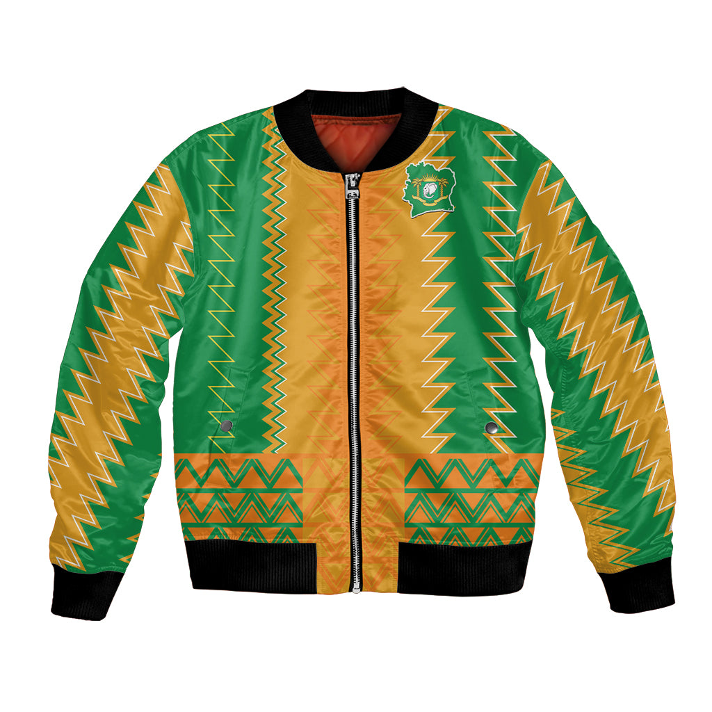 Custom Ivory Coast Football Bomber Jacket Les Elephants 2024 Sporty Style LT9 - Wonder Print Shop