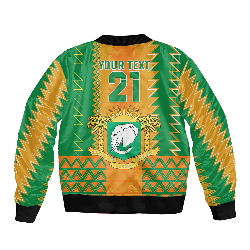 Custom Ivory Coast Football Bomber Jacket Les Elephants 2024 Sporty Style LT9 - Wonder Print Shop