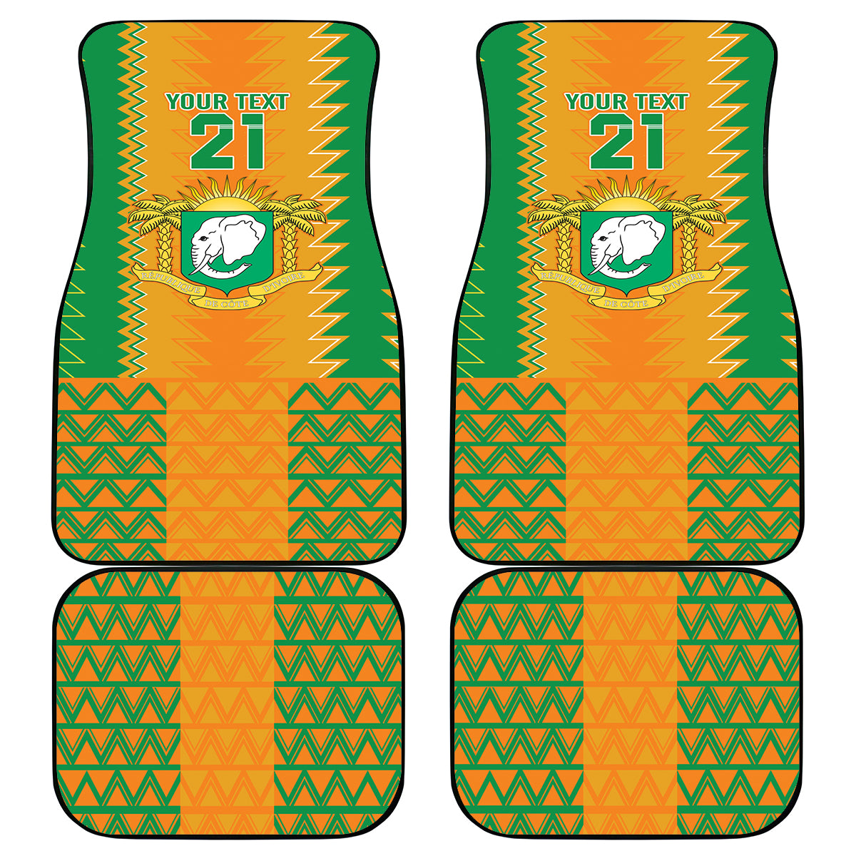 Custom Ivory Coast Football Car Mats Les Elephants 2024 Sporty Style LT9 - Wonder Print Shop