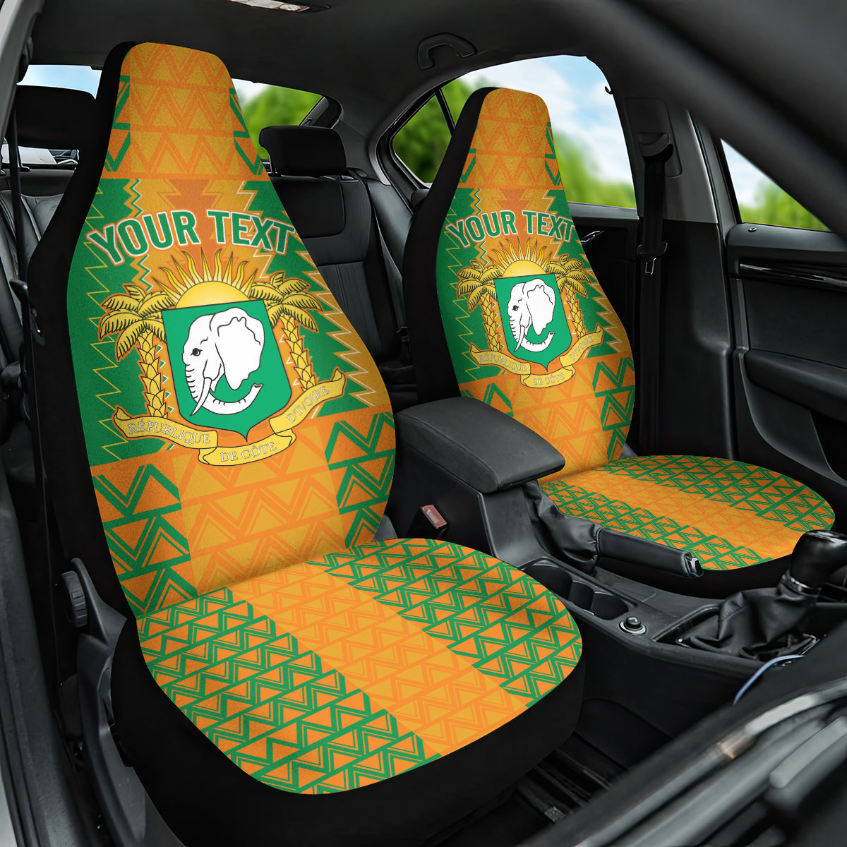Custom Ivory Coast Football Car Seat Cover Les Elephants 2024 Sporty Style LT9 - Wonder Print Shop