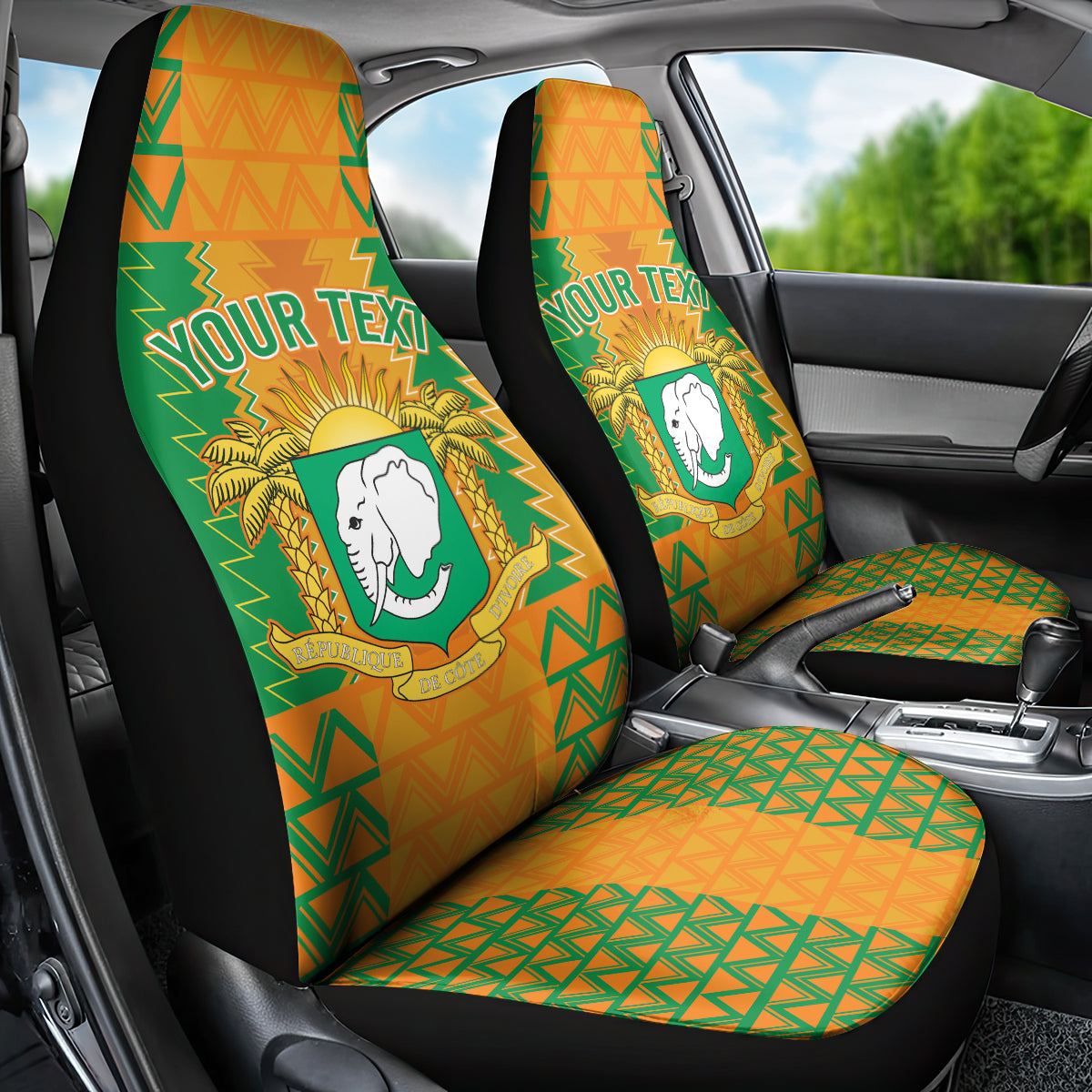 Custom Ivory Coast Football Car Seat Cover Les Elephants 2024 Sporty Style LT9 - Wonder Print Shop