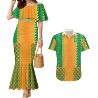 Custom Ivory Coast Football Couples Matching Mermaid Dress and Hawaiian Shirt Les Elephants 2024 Sporty Style LT9 - Wonder Print Shop