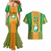 Custom Ivory Coast Football Couples Matching Mermaid Dress and Hawaiian Shirt Les Elephants 2024 Sporty Style LT9 - Wonder Print Shop