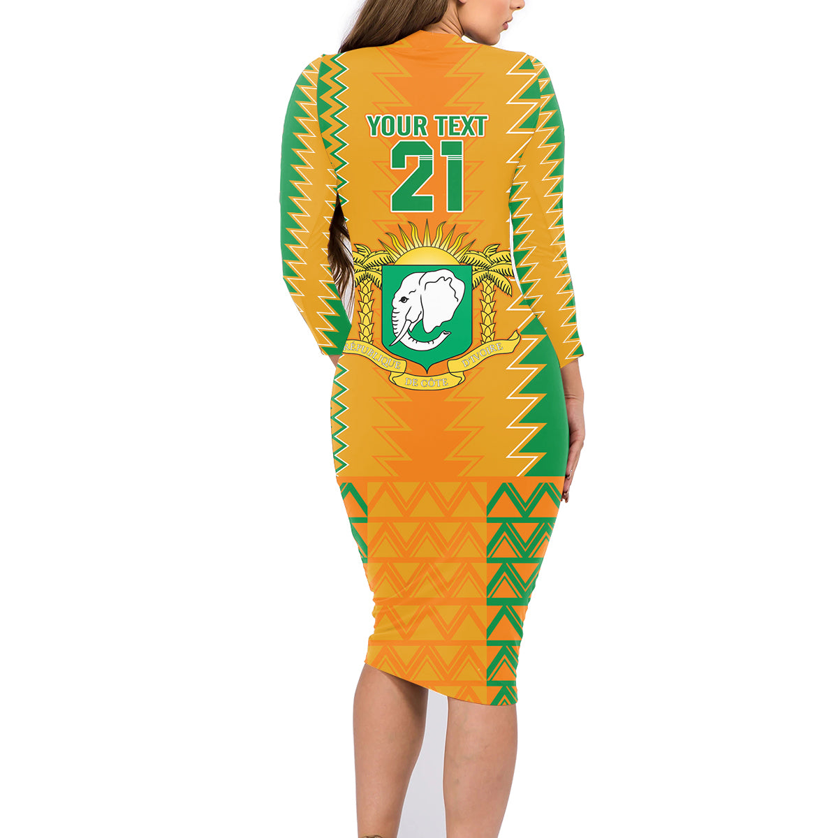 Custom Ivory Coast Football Family Matching Long Sleeve Bodycon Dress and Hawaiian Shirt Les Elephants 2024 Sporty Style LT9 - Wonder Print Shop