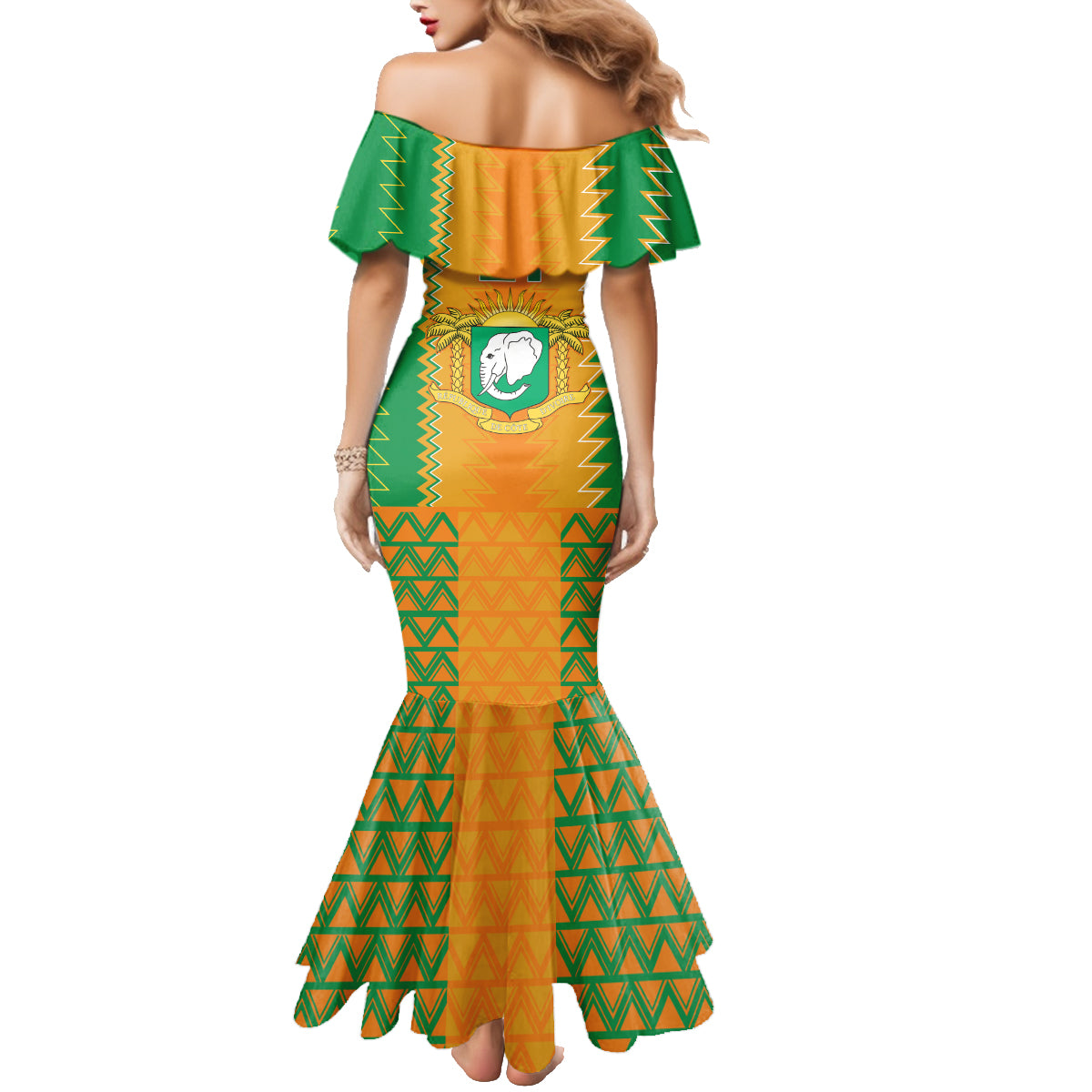 Custom Ivory Coast Football Family Matching Mermaid Dress and Hawaiian Shirt Les Elephants 2024 Sporty Style LT9 - Wonder Print Shop