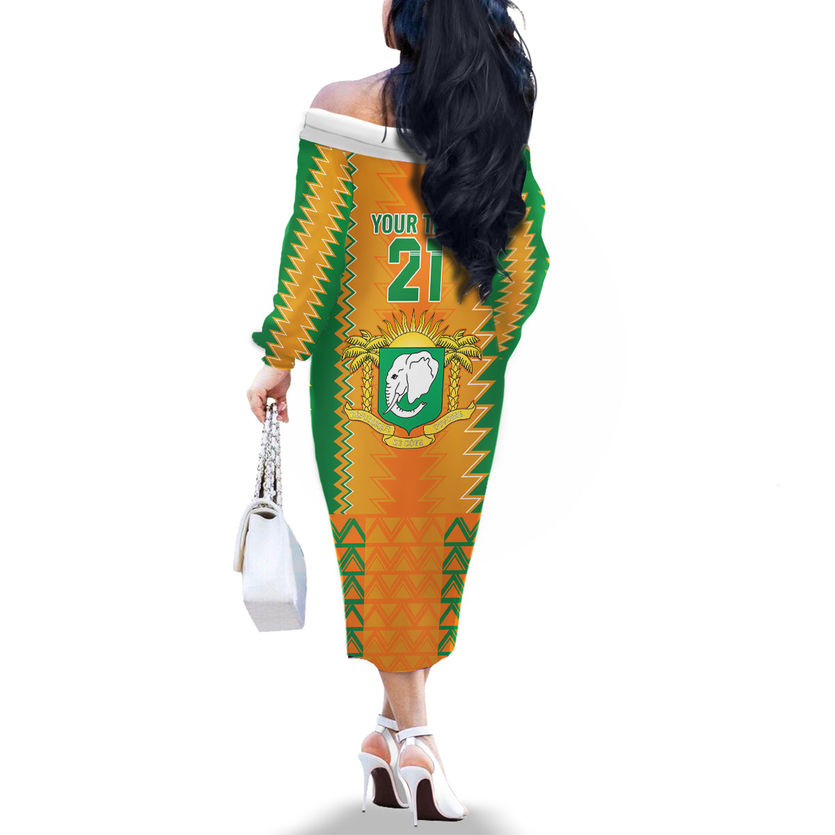 Custom Ivory Coast Football Family Matching Off Shoulder Long Sleeve Dress and Hawaiian Shirt Les Elephants 2024 Sporty Style - Wonder Print Shop