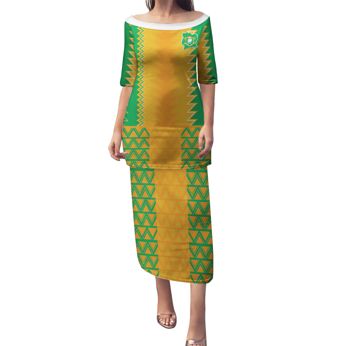 Custom Ivory Coast Football Family Matching Puletasi and Hawaiian Shirt Les Elephants 2024 Sporty Style - Wonder Print Shop