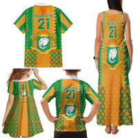 Custom Ivory Coast Football Family Matching Tank Maxi Dress and Hawaiian Shirt Les Elephants 2024 Sporty Style - Wonder Print Shop