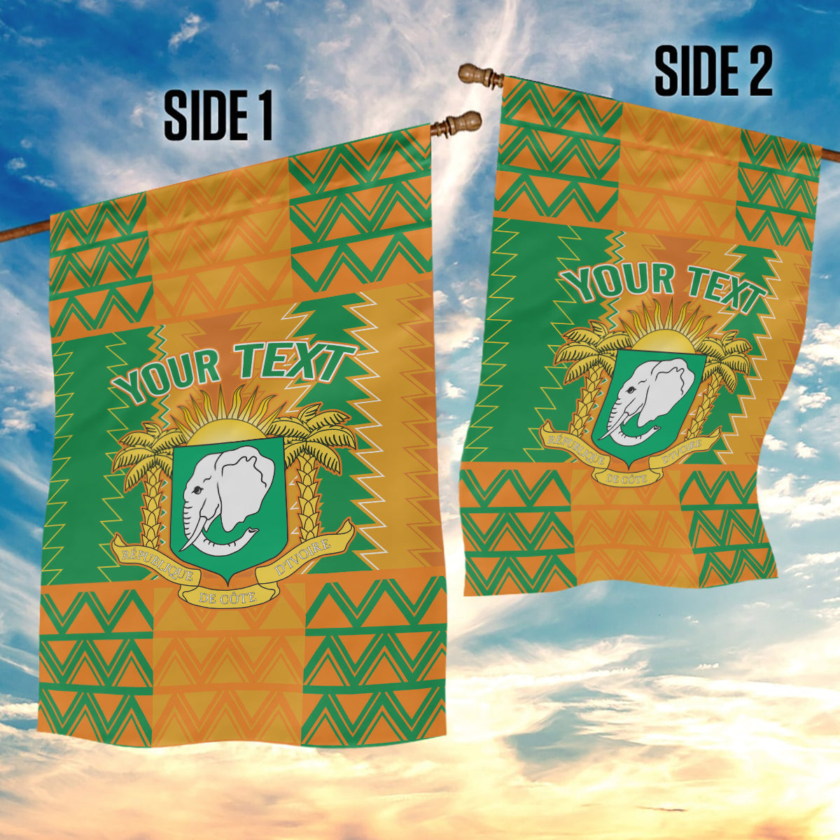 Custom Ivory Coast Football Garden Flag Les Elephants 2024 Sporty Style - Wonder Print Shop