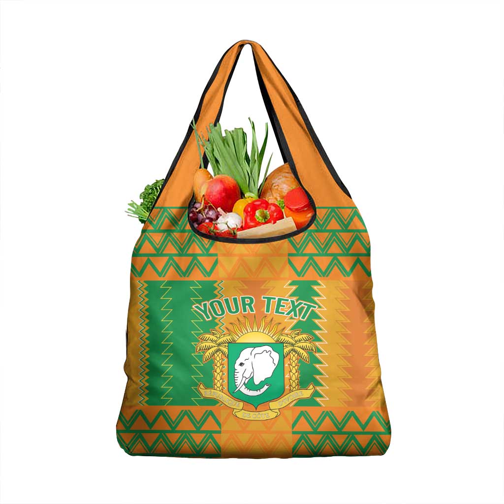 Custom Ivory Coast Football Grocery Bag Les Elephants Sporty Style