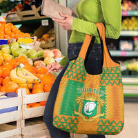 Custom Ivory Coast Football Grocery Bag Les Elephants Sporty Style