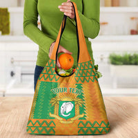 Custom Ivory Coast Football Grocery Bag Les Elephants Sporty Style