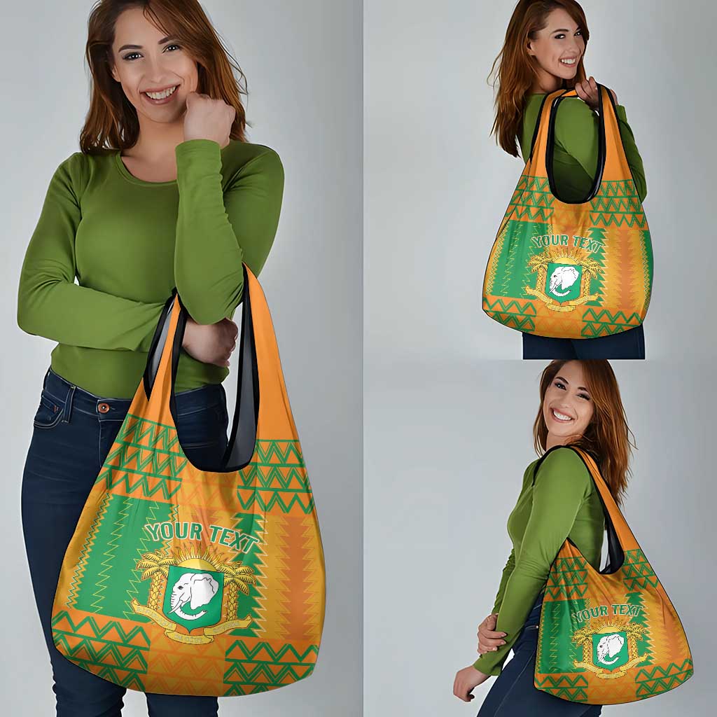 Custom Ivory Coast Football Grocery Bag Les Elephants Sporty Style
