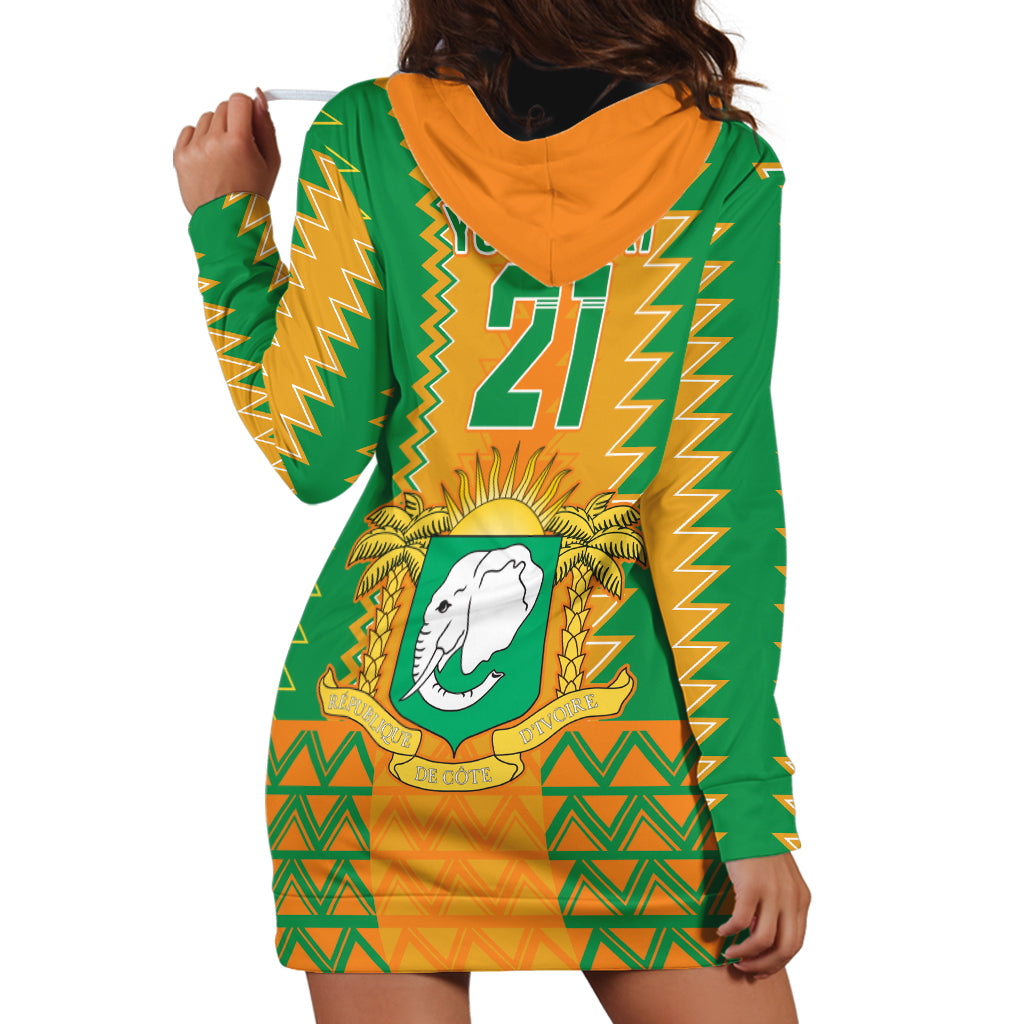 Custom Ivory Coast Football Hoodie Dress Les Elephants 2024 Sporty Style - Wonder Print Shop