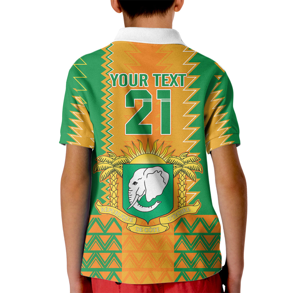 Custom Ivory Coast Football Kid Polo Shirt Les Elephants 2024 Sporty Style - Wonder Print Shop