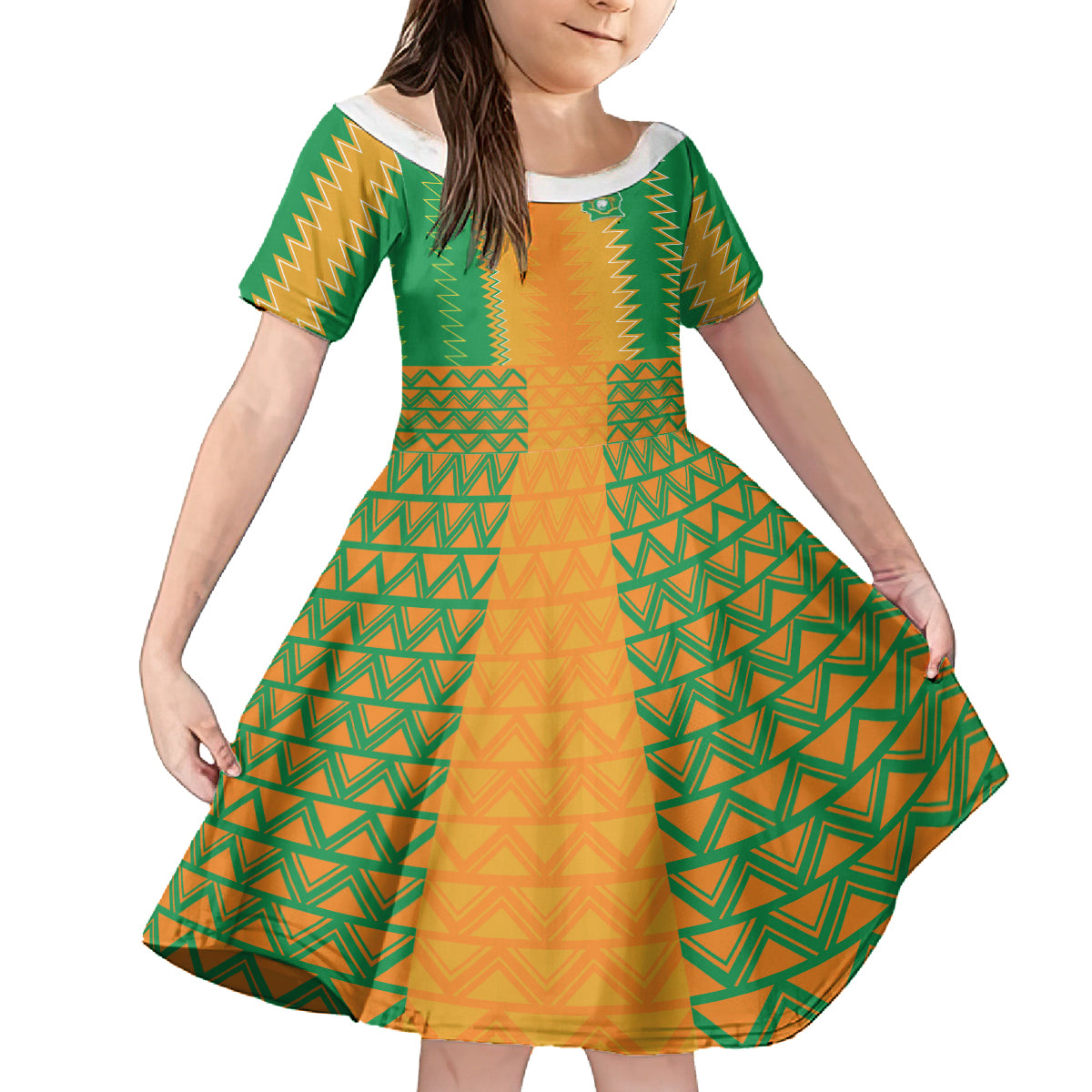 Custom Ivory Coast Football Kid Short Sleeve Dress Les Elephants 2024 Sporty Style - Wonder Print Shop