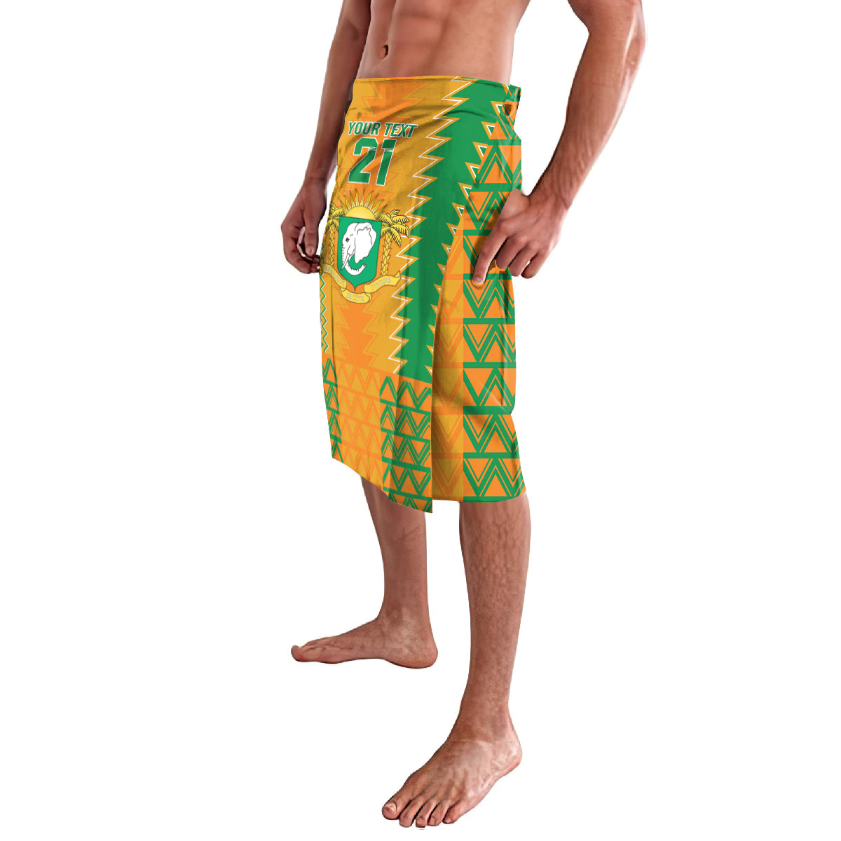 Custom Ivory Coast Football Lavalava Les Elephants 2024 Sporty Style - Wonder Print Shop