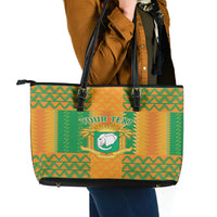 Custom Ivory Coast Football Leather Tote Bag Les Elephants 2024 Sporty Style - Wonder Print Shop