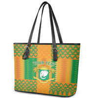 Custom Ivory Coast Football Leather Tote Bag Les Elephants 2024 Sporty Style - Wonder Print Shop