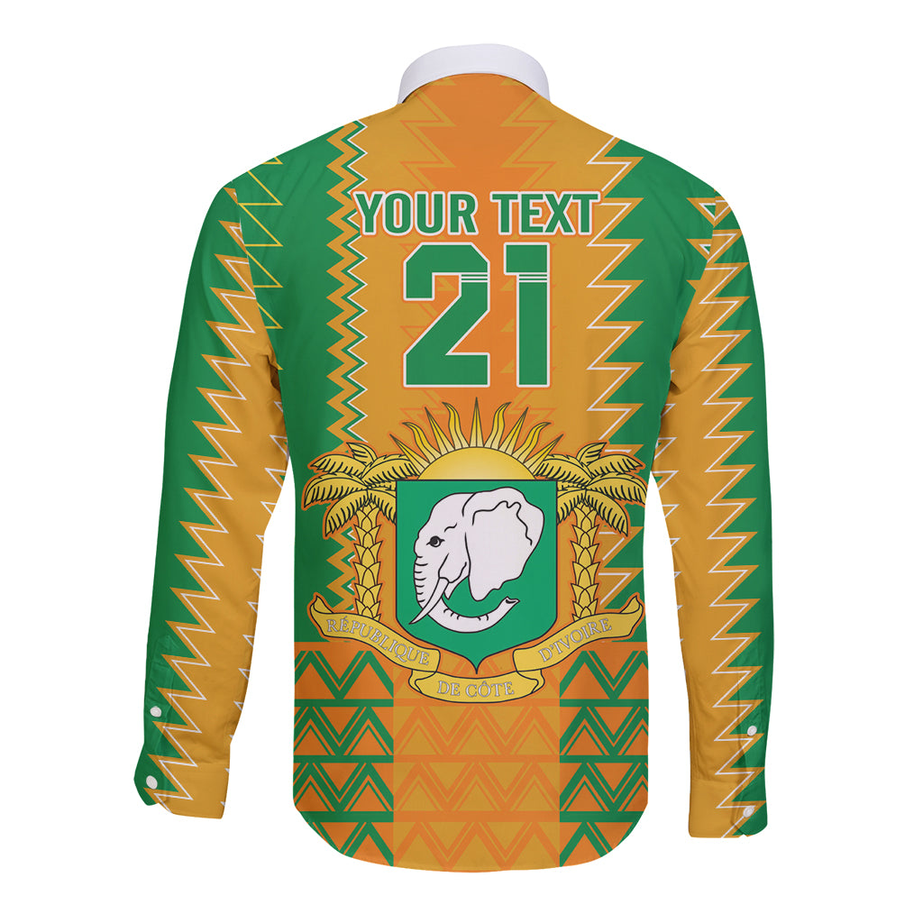 Custom Ivory Coast Football Long Sleeve Button Shirt Les Elephants 2024 Sporty Style - Wonder Print Shop