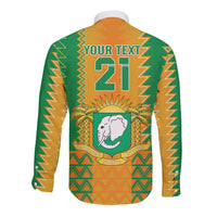 Custom Ivory Coast Football Long Sleeve Button Shirt Les Elephants 2024 Sporty Style - Wonder Print Shop