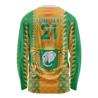 Custom Ivory Coast Football Long Sleeve Shirt Les Elephants 2024 Sporty Style - Wonder Print Shop