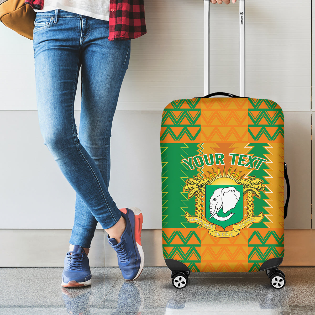 Custom Ivory Coast Football Luggage Cover Les Elephants 2024 Sporty Style - Wonder Print Shop