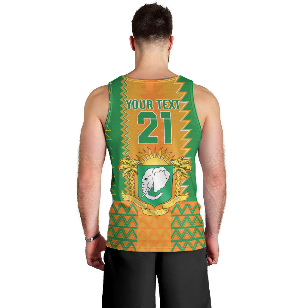 Custom Ivory Coast Football Men Tank Top Les Elephants 2024 Sporty Style - Wonder Print Shop