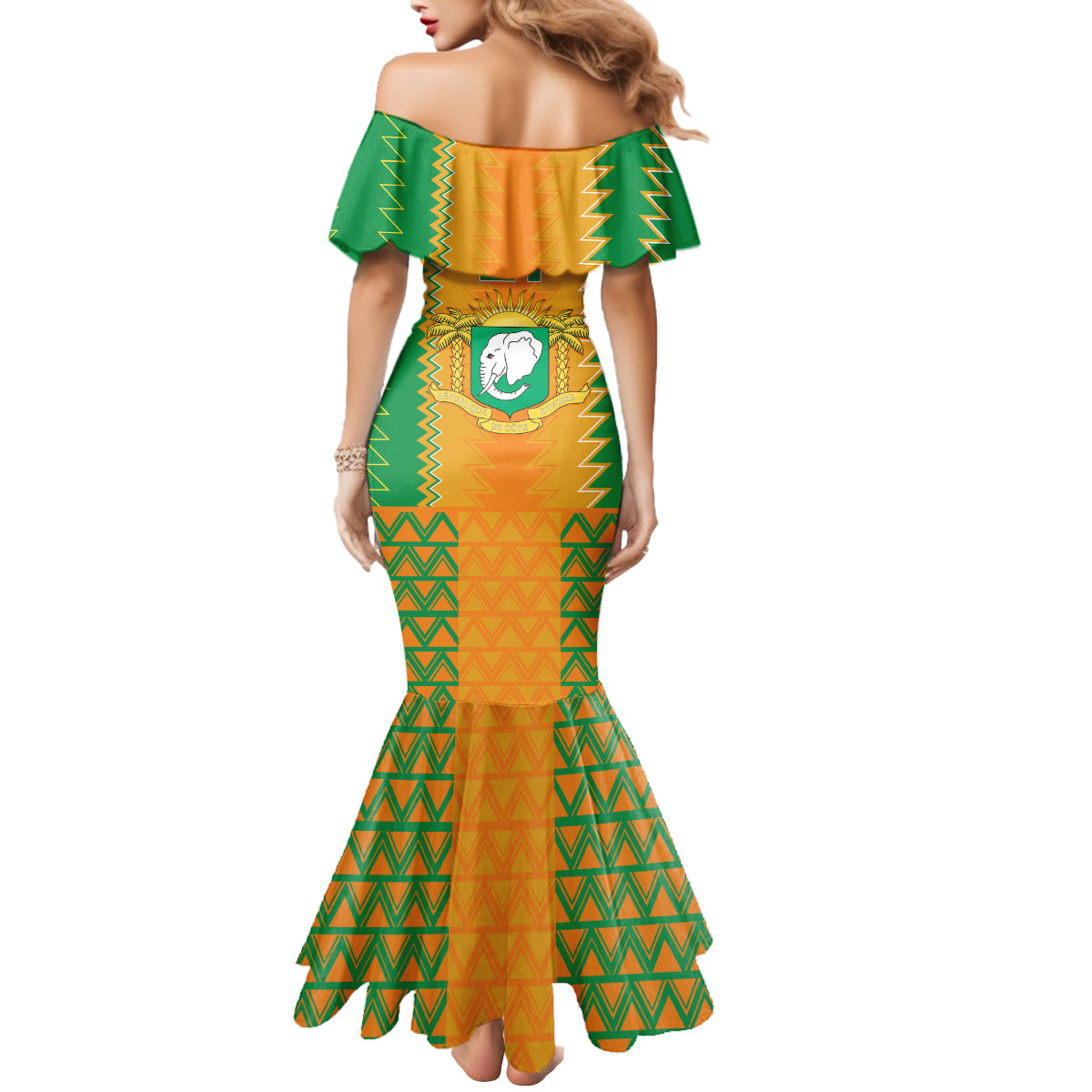 Custom Ivory Coast Football Mermaid Dress Les Elephants 2024 Sporty Style - Wonder Print Shop