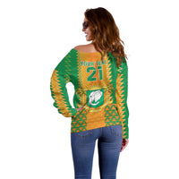 Custom Ivory Coast Football Off Shoulder Sweater Les Elephants 2024 Sporty Style - Wonder Print Shop