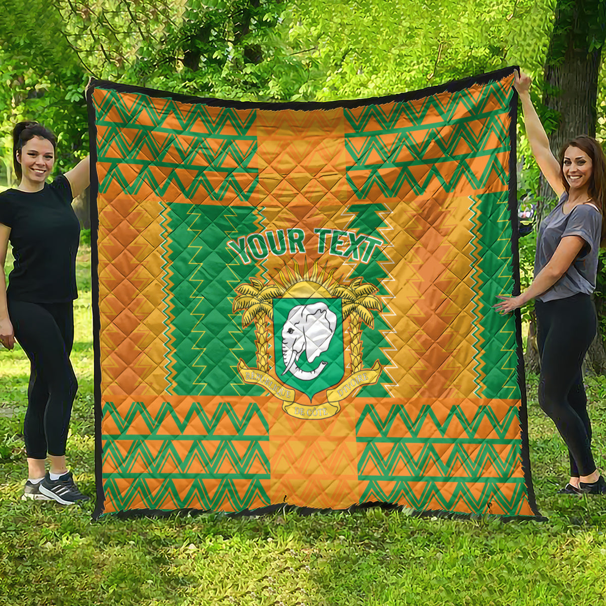 Custom Ivory Coast Football Quilt Les Elephants 2024 Sporty Style - Wonder Print Shop
