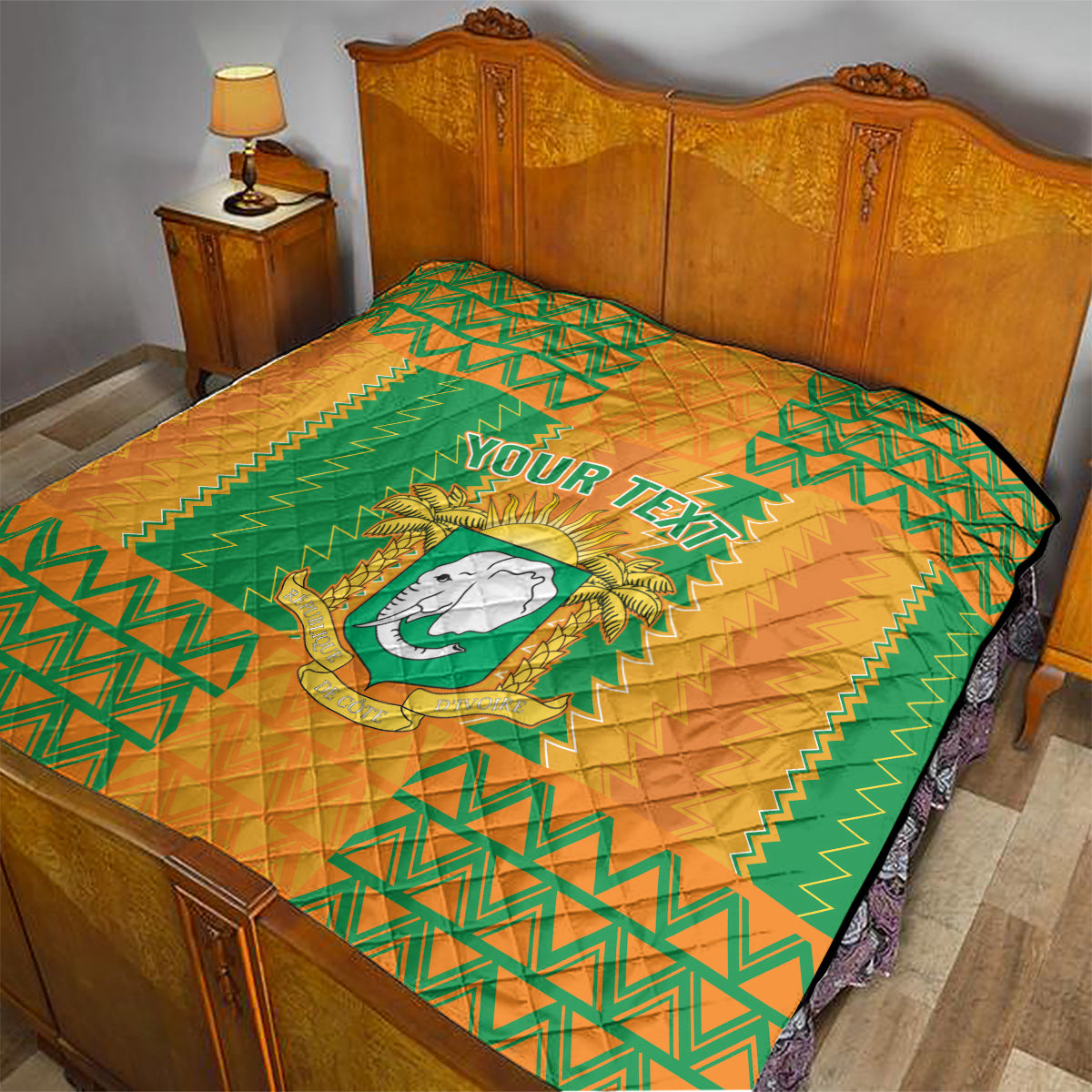 Custom Ivory Coast Football Quilt Les Elephants 2024 Sporty Style - Wonder Print Shop