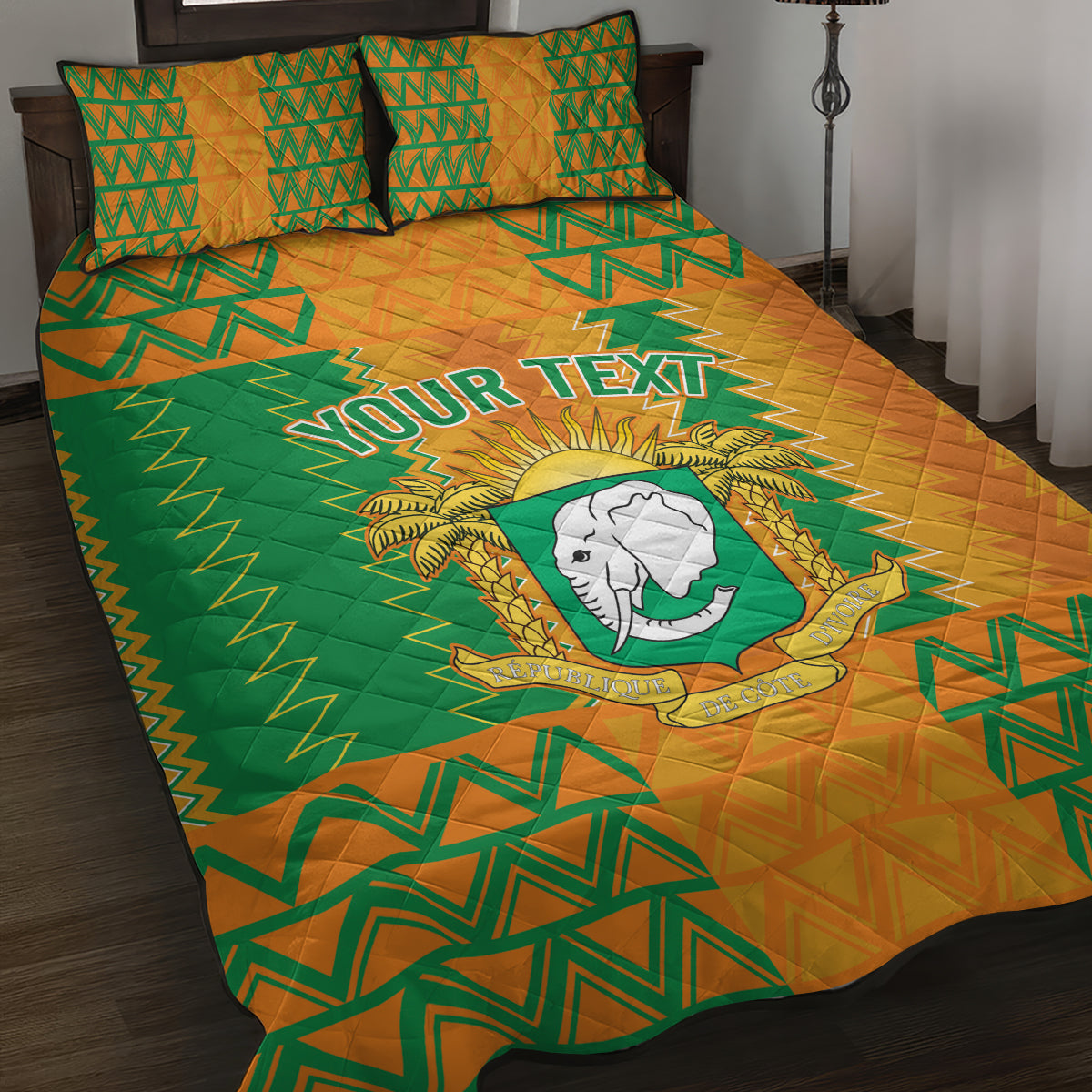 Custom Ivory Coast Football Quilt Bed Set Les Elephants 2024 Sporty Style - Wonder Print Shop