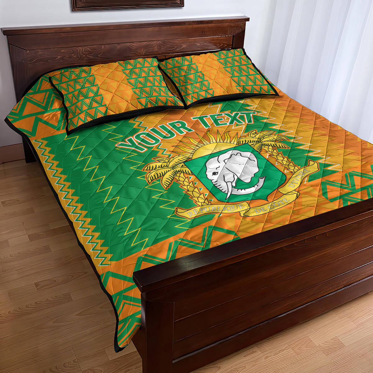 Custom Ivory Coast Football Quilt Bed Set Les Elephants 2024 Sporty Style - Wonder Print Shop